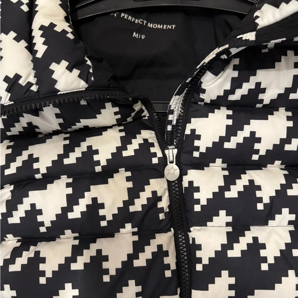Black and White Houndstooth Puffer Jacket - Picture 2 of 5